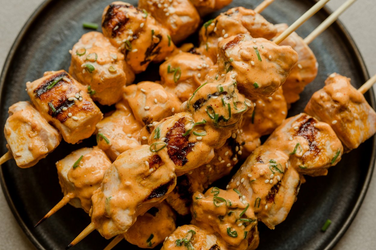 Bang Bang Chicken Skewers