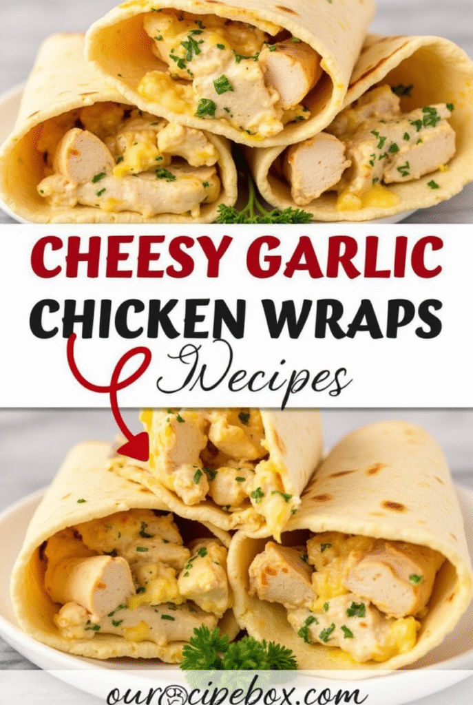 Cheesy Garlic Chicken Wraps