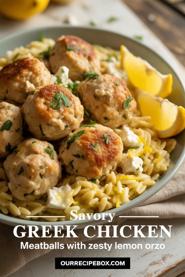 Greek Chicken Meatballs with Lemon Orzo: A Flavorful Mediterranean Delight