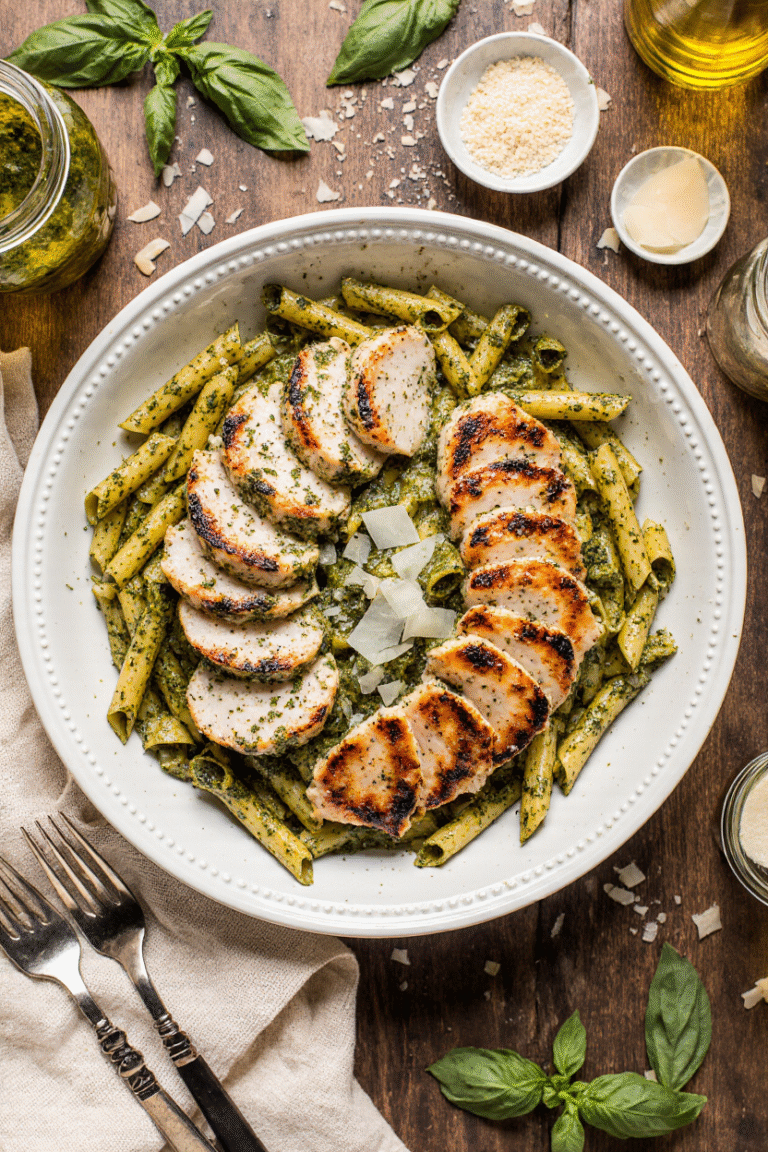 Grilled Chicken Pesto Pasta